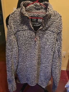 Alpine Sherpa Plush Half-Zip Pullover - Light Gray